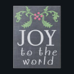 CHALKBOARD SEHEN Weihnachtskarte Feiertagspostkarte<br><div class="desc">Freude an der Welt! Coole Chalkboard-Stilkarte. Erhältlich auf zwei Karten mit Umschlägen oder auf Postkarten. Kaufen Sie ein oder hundert oder mehr! Wenn man Schüttgüter kauft,  rette man. Vollständig anpassbar,  ein Gruß hinzufügen,  personalisieren Sie Ihren Herzensinhalt. Von Scarebaby Design,  gestützt durch die Zazzle-Garantie.</div>