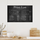 CHALKBOARD Service Price Menü Custom Print Poster (Küche)