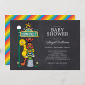 Chalkboard Sesame Street Sign Baby Dusche Einladung (Vorne/Hinten)
