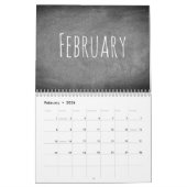 Chalkboard sieht Schwarz-Weiß-Text Moderne 2020 Kalender (Feb 2026)