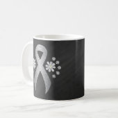 Chalkboard Silver Awareness Ribbon Kaffeetasse (Vorderseite Links)