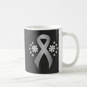 Chalkboard Silver Awareness Ribbon Kaffeetasse