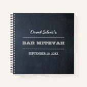 Chalkboard Silver Bar Mitzvah Gästebuch Notizblock (Vorderseite)