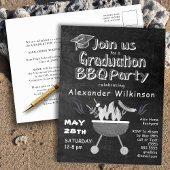 Chalkboard Simple Abschluss GRILLEN Party Einladun Postkarte