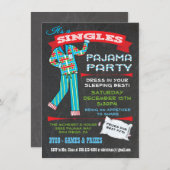Chalkboard-Single Pajama-Party Einladungen (Vorne/Hinten)