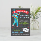Chalkboard-Single Pajama-Party Einladungen (Stehend Vorderseite)