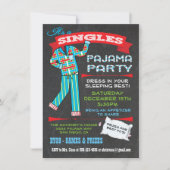 Chalkboard-Single Pajama-Party Einladungen (Vorderseite)