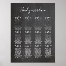 Chalkboard Sitzkarte drucken. Moderne Hochzeit Poster