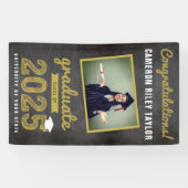 Chalkboard Sketch 2025 Foto Graduation Party Banner (Horizontal)