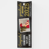 Chalkboard Sketch 2025 Glückwunschs Foto Abschluss Banner (Vertikal)