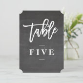 Chalkboard-Skript rustikale Tischnummer (Stehend Vorderseite)