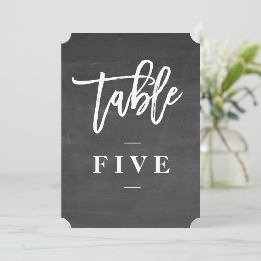 Chalkboard-Skript rustikale Tischnummer (Stehend Vorderseite)