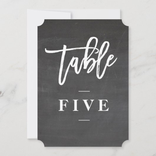 Chalkboard-Skript rustikale Tischnummer (Rückseite)