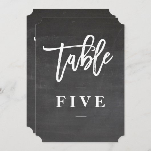 Chalkboard-Skript rustikale Tischnummer (Vorne/Hinten)