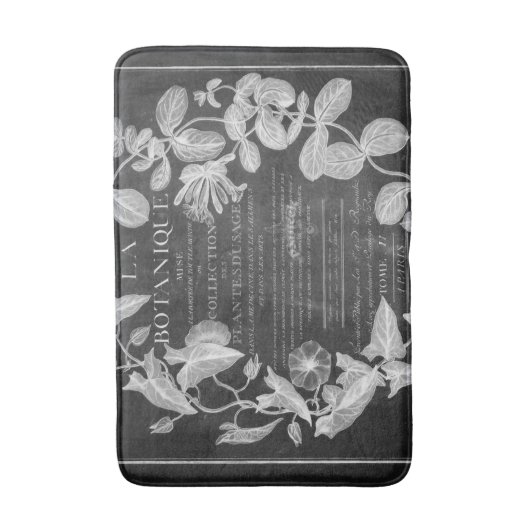 Chalkboard-Skripte: französische botanische Kunstf Badematte (Vorderseite Vertikal)
