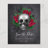 Chalkboard Skull Gothic Halloween Save the Date (Vorderseite)