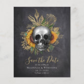 Chalkboard Skull Gothic Halloween Save the Date (Vorderseite)