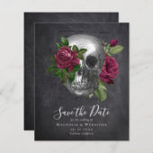 Chalkboard Skull Gothic Halloween Save the Date (Vorne/Hinten)