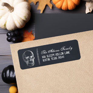 Chalkboard Skull Halloween-Rücksendeadressen-Aufkl