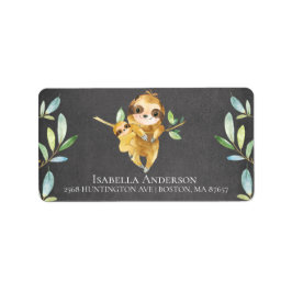 Chalkboard Sloth Baby Boy Dusche Etikett Adressaufkleber