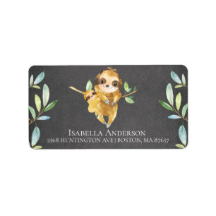 Chalkboard Sloth Baby Boy Dusche Etikett Adressaufkleber