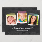 Chalkboard Snapshots | Foto Graduation Party Einladung (Vorne/Hinten)