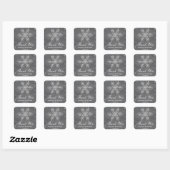 Chalkboard Snowflake Danke Label Quadratischer Aufkleber (Blatt)