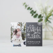 Chalkboard Snowflake Frohe Weihnachten Foto Postkarte (Stehend Vorderseite)