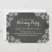 Chalkboard Snowflake Holiday Party Einladung (Vorderseite)