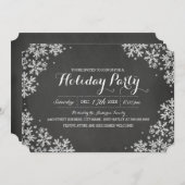 Chalkboard Snowflake Holiday Party Einladung (Vorne/Hinten)