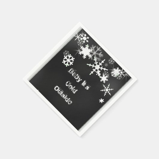 Chalkboard Snowflake Napkins Serviette (Ecke)