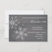 Chalkboard Snowflake Wedding RSVP Response Card Karte (Rückseite)