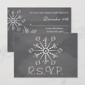 Chalkboard Snowflake Wedding RSVP Response Card Karte (Vorne/Hinten)