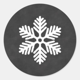 Chalkboard Snowflake Weihnachtsaufkleber Runder Aufkleber