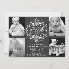 Chalkboard Snowflake Winter Multiple Foto Card Feiertagskarte