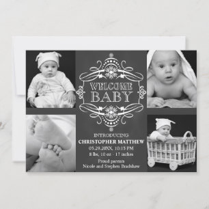 Chalkboard Snowflake Winter Multiple Foto Card Feiertagskarte