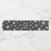 Chalkboard Snowflakes Custom Frohe Weihnachten Wasserflaschenetikett (Einzelnes Label)