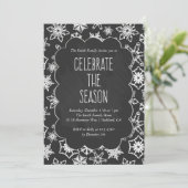 Chalkboard Snowflakes Einladung (Stehend Vorderseite)
