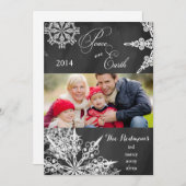 Chalkboard Snowflakes Weihnachtsfotokarte Feiertagskarte (Vorne/Hinten)