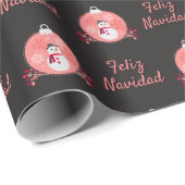 Chalkboard Snowman Feliz Navidad Geschenkpapier (Rolleneckpunkt)
