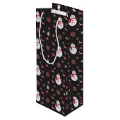 Chalkboard Snowman Navidad Geschenktüte Für Weinflaschen (Rückseite Schrägansicht)