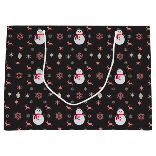 Chalkboard Snowman Navidad Große Geschenktüte (Vorderseite)