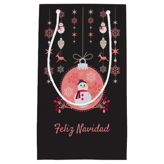Chalkboard Snowman Navidad Kleine Geschenktüte (Vorderseite)