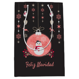 Chalkboard Snowman Navidad Mittlere Geschenktüte