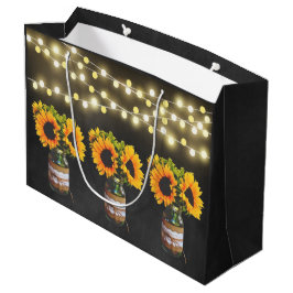 Chalkboard Sonnenblume Rustikale String Lights Ges Große Geschenktüte