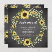 Chalkboard Sonnenblumen Ankündigung (Vorne/Hinten)