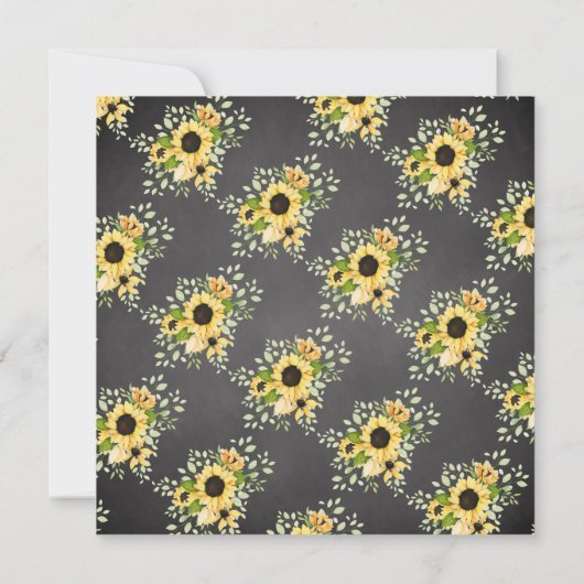 Chalkboard Sonnenblumen Ankündigung (Rückseite)