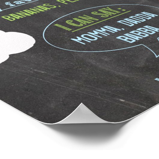 Chalkboard Spaceship personalisiert 1-jähriges Pos Poster (Ecke)