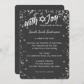 Chalkboard Sparkle Sky Bar Mitzvah Einladung (Vorne/Hinten)