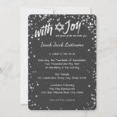 Chalkboard Sparkle Sky Bar Mitzvah Einladung (Vorderseite)